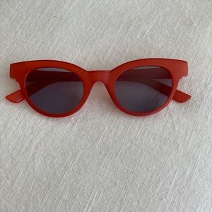 Red retro cat eye sunglasses